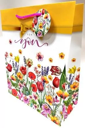 Torebka ozdobna, matowa 26x32x12cm Polne kwiaty - tantis.pl