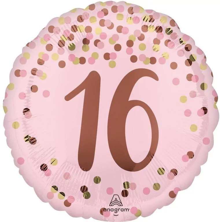 Balon foliowy Pretty pink 16th Birthday 46cm - tantis.pl