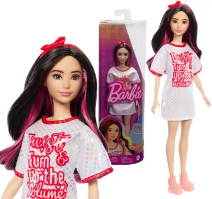 Barbie Fashionistas. Lalka Sukienka kropki