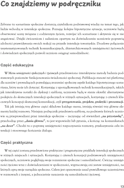 Menu umiejętności społecznych i życiowych - tantis.pl