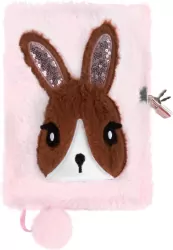 Pamiętnik pluszowy z kłódką. Różowy Królik