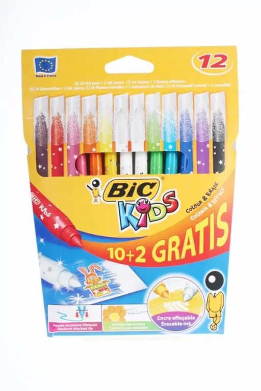 Flamastry KIDS Colour & Erase 10+2 kolory - tantis.pl