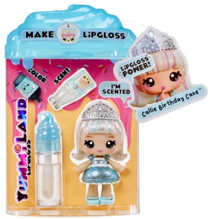 Yummiland Lipgloss Doll- Callie Birthday Cake - tantis.pl