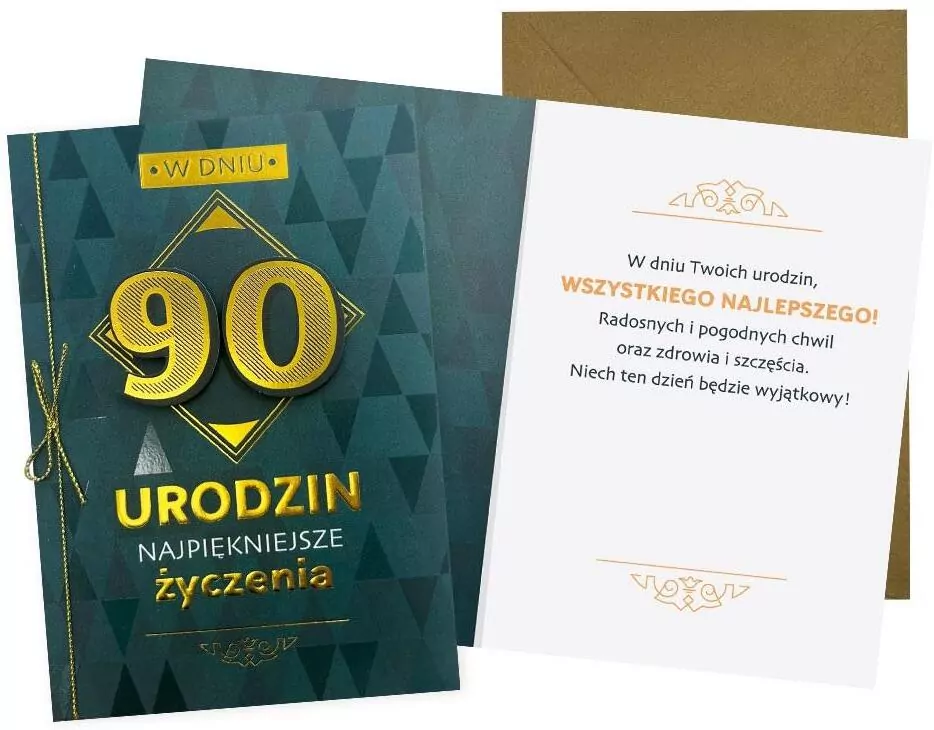 Karnet B6 Urodziny 90 męskie - tantis.pl