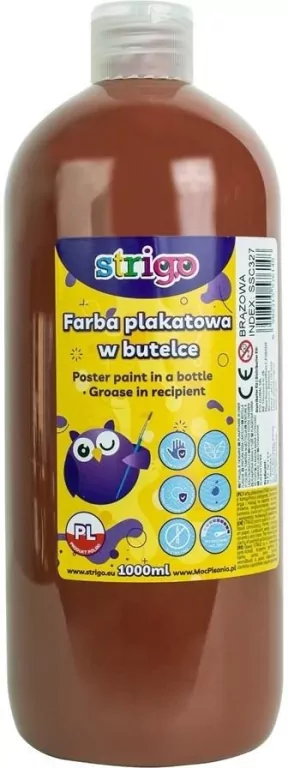 Farba plakatowa w butelce 1000ml. Brązowa - tantis.pl