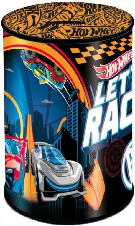 Hot Wheels. Skarbonka metalowa okrągła - tantis.pl