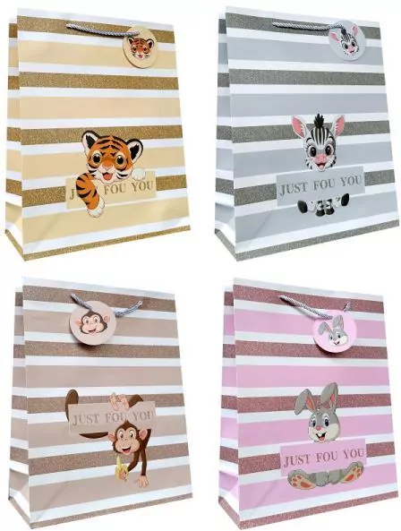 Torebka ozdobna prezentowa 18x23x10cm 3106C mix cena za 1szt - tantis.pl