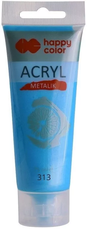 Farba akrylowa. Niebieski perłowy metalik 75ml - tantis.pl
