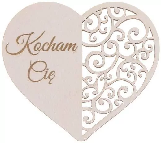 Drewniany napis - Kocham Cię biały - tantis.pl