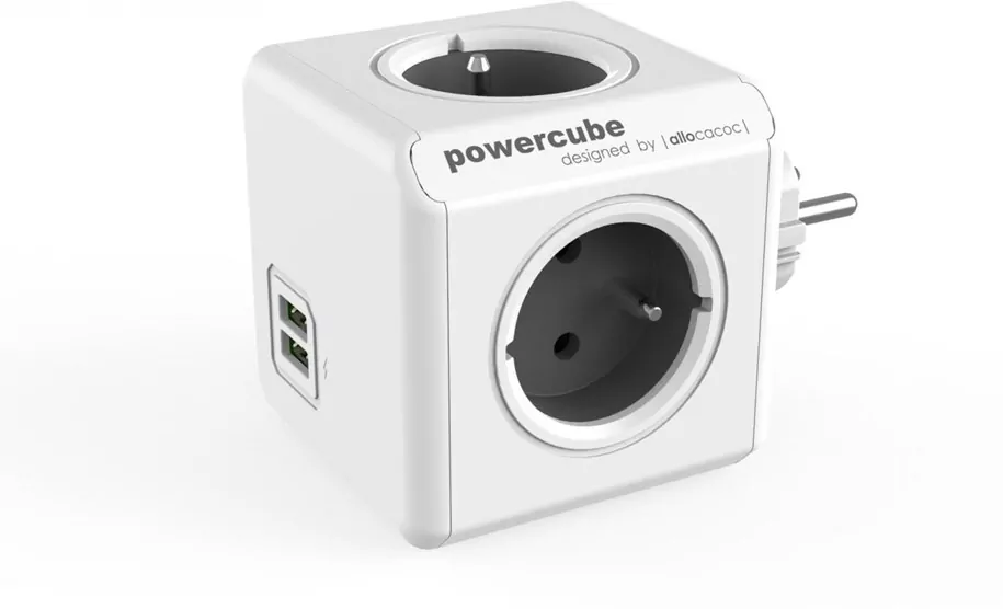 Allocacoc Przedłużacz PowerCube Original USB Grey - tantis.pl