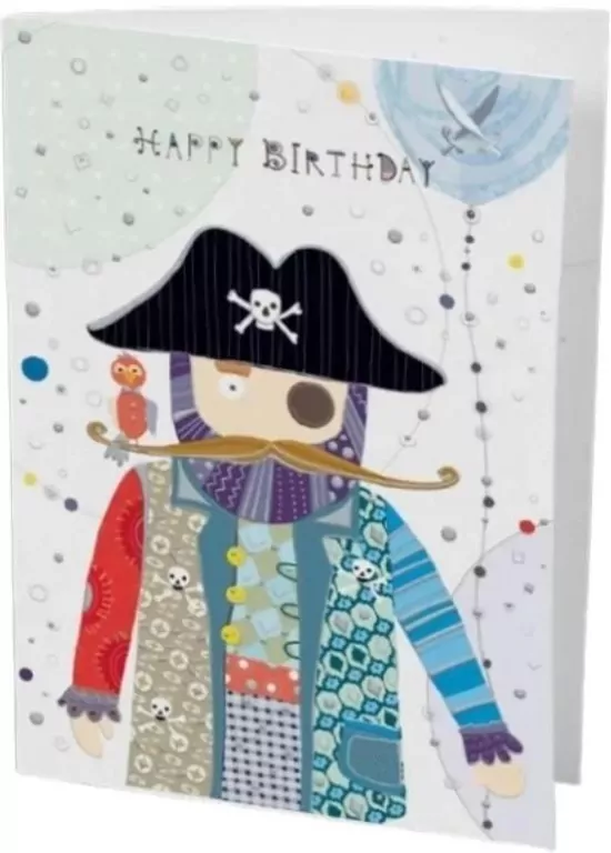Karnet B6 + koperta Urodziny pirat - tantis.pl