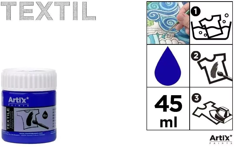 Farba do tkanin 45ml ciemnoniebieska (6szt) - tantis.pl