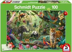 Puzzle 100. Kolorowa dżungla 112714