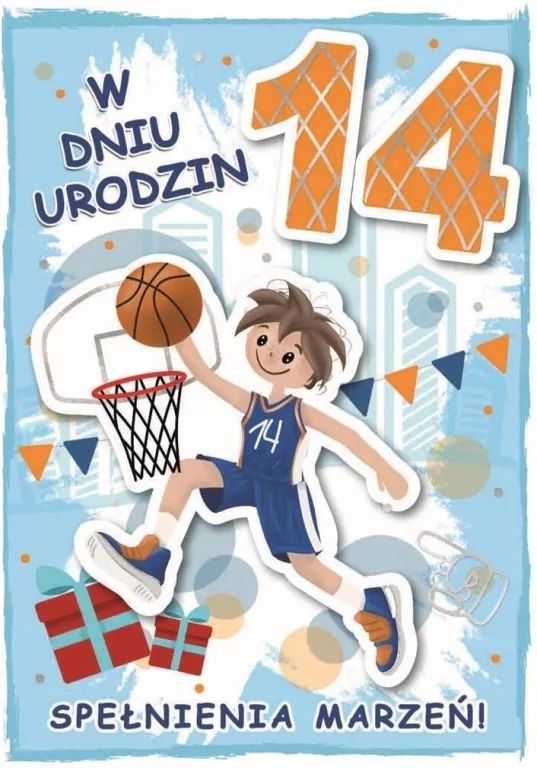Karnet urodziny 14 B6 z kopertą - tantis.pl