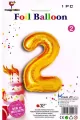Balon foliowy złoty cyfra 2, wys. 81 cm  BCF-955-2 - tantis.pl
