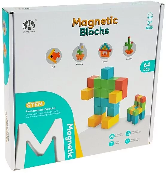 Klocki magnetyczne 64el - tantis.pl