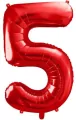 Balon foliowy cyfra 5 86cm czerwony - tantis.pl