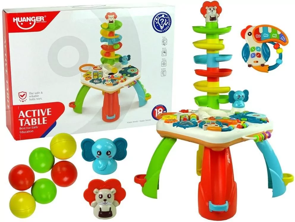 Stolik edukacyjny zjeżdżalnia dla piłeczek - tantis.pl