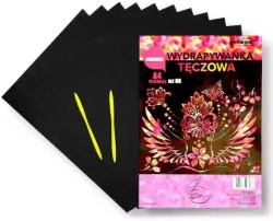 Wydrapywanka tęczowa A4, 10 arkuszy