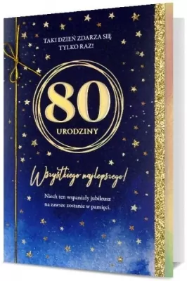 Karnet B6 Urodziny 80
