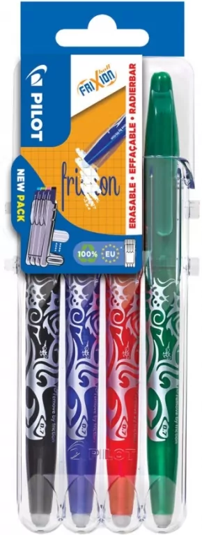 Pióro kulkowe FriXion Ball + etui. 4 sztuki - tantis.pl