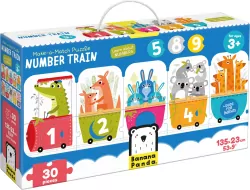 Make-a-Match Puzzle. Number Train 3+