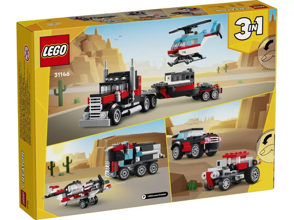 LEGO® Creator. Ciężarówka z platformą i helikopterem 31146 - tantis.pl