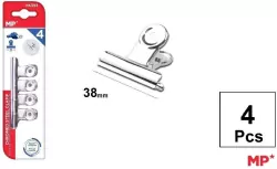 Klipsy biurowe metalowe srebrne 38mm