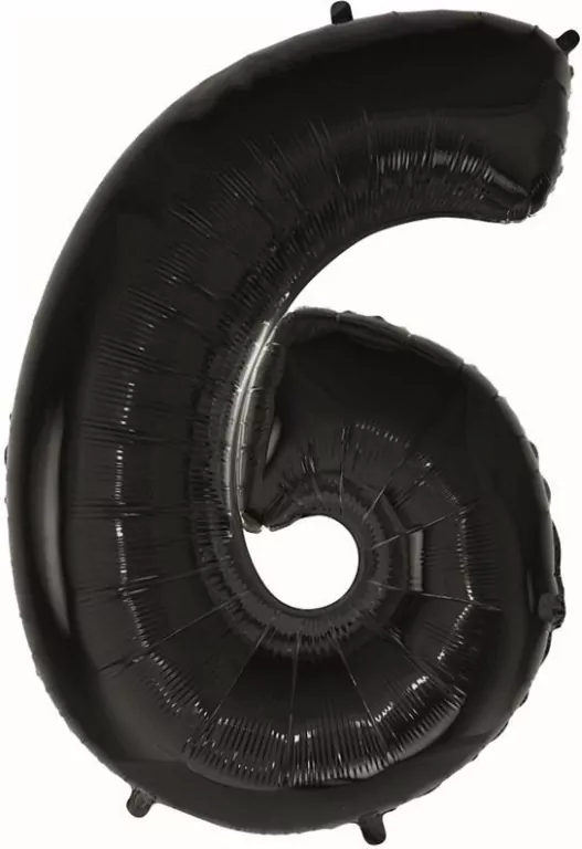 Balon foliowy B&C cyfra 6 czarna 92cm - tantis.pl