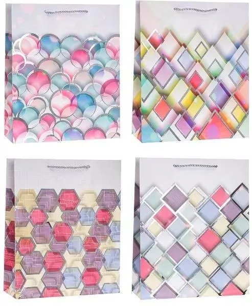 Torebka ozdobna 26x32x10cm hot-stamp mix ROZETTE - tantis.pl