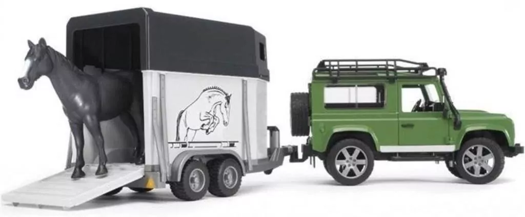 Land Rover z przyczepą i figurką konia - tantis.pl