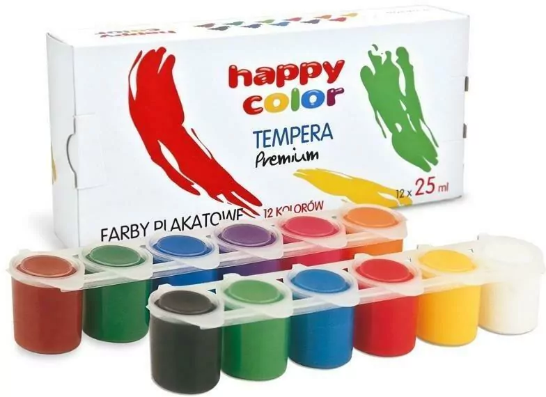 Happy Color. Farba plakatowa. Tempera, 12 kolorów - tantis.pl