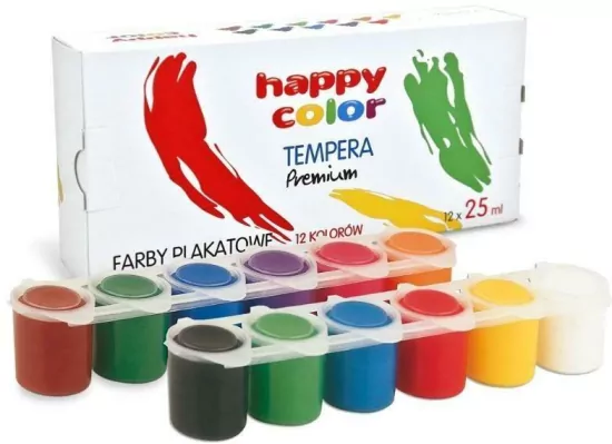Happy Color. Farba plakatowa. Tempera, 12 kolorów