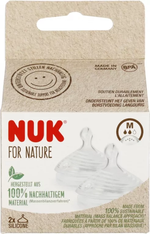 NUK. For Nature. Smoczki do butelki silikonowe. 2 sztuki - tantis.pl