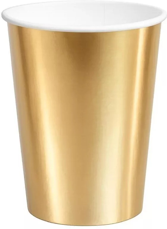 Kubeczki papierowe złote 250ml 6szt - tantis.pl