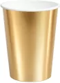Kubeczki papierowe złote 250ml 6szt - tantis.pl