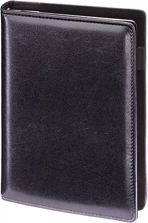 Planner A5 dzienny czarny z wymiennym wkładem PLR38B-25 - tantis.pl