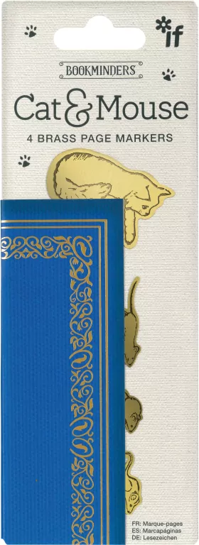 Bookminders Cat&Mouse - zestaw 4 metalowych zakładek - tantis.pl