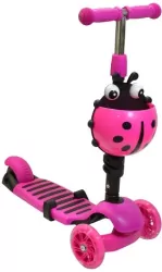 Hulajnoga 3-kołowa 3w1 biedronka różowa