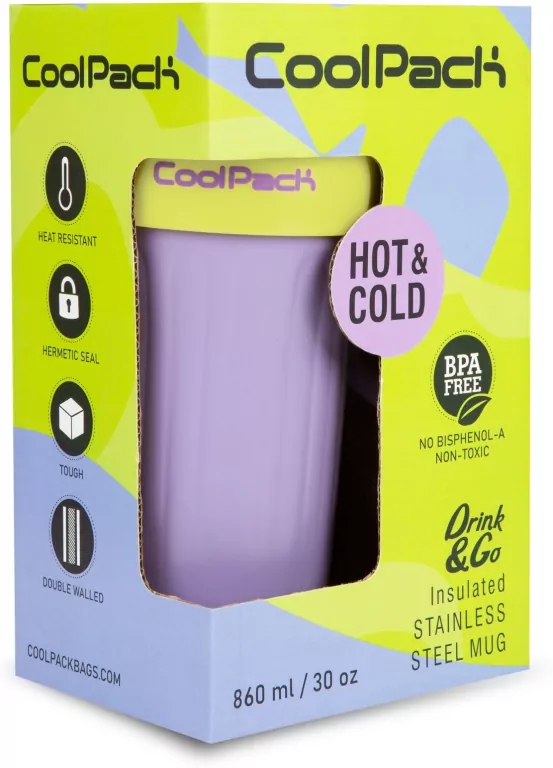Kubek termiczny 860ml Coolpack Coffee Mug Jumbo Lila Lemon - tantis.pl
