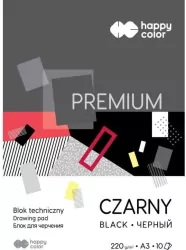 Paczka Blok techniczny czarny A3 Premium 220g Happy Color
