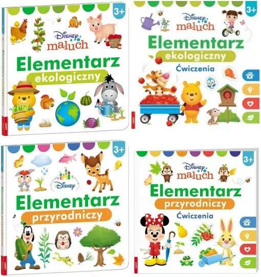 Pakiet: Disney Maluch. Przyroda i ekologia. Elementarze edukacyjne + ćwiczenia dla 3 latka - tantis.pl