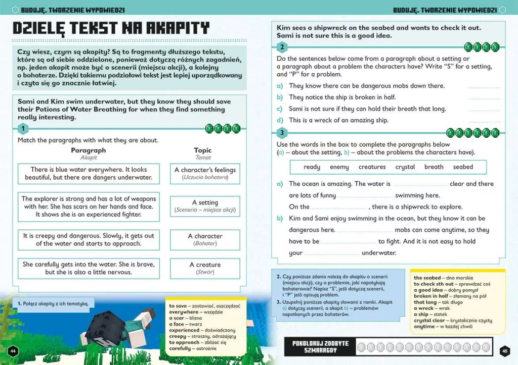 Język angielski. Minecraft. Megazadania 10+ - tantis.pl