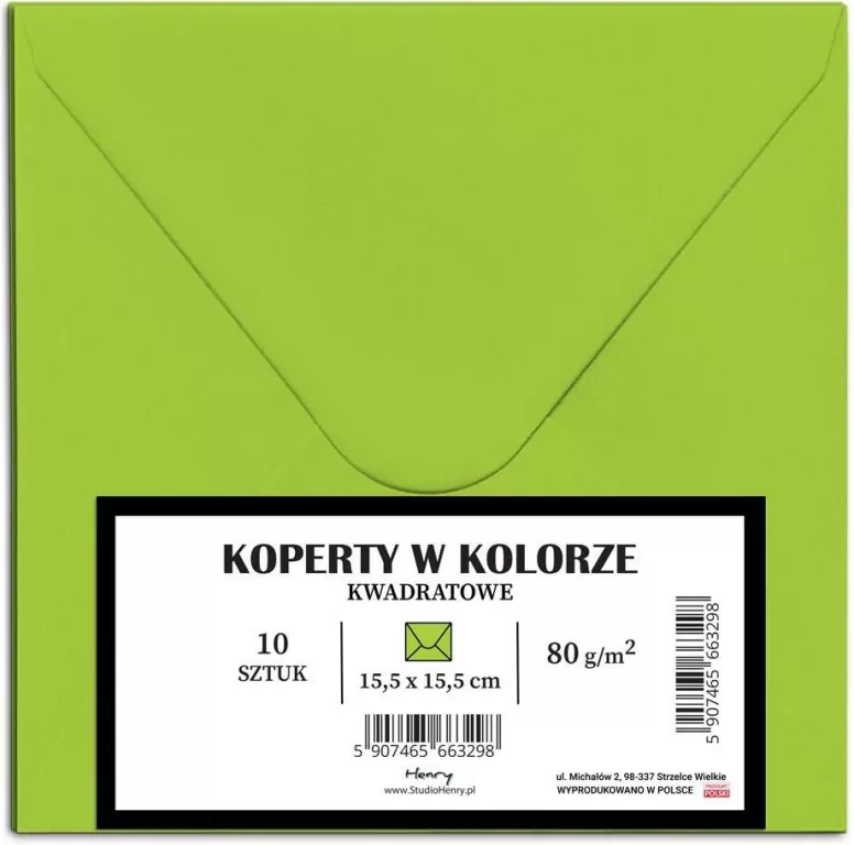 Koperty KW limonka 10szt - tantis.pl
