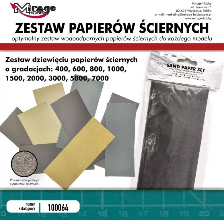 Zestaw papierów ściernych 9szt - tantis.pl