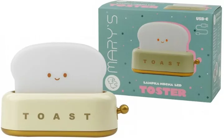 Lampka nocna LED toster żółty - tantis.pl