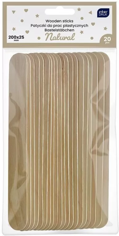 Patyczki naturalne do prac plastycznych 200x25mm - tantis.pl