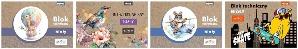 Blok techniczny biały A4/10K Kraft Liner - tantis.pl