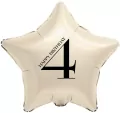 Balon foliowy Gwiazda kremowa cyfra 4 44cm - tantis.pl