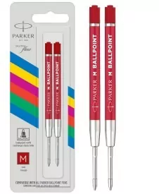 Wkłady do długopisów Parker Czerwone M | 2 szt - tantis.pl
